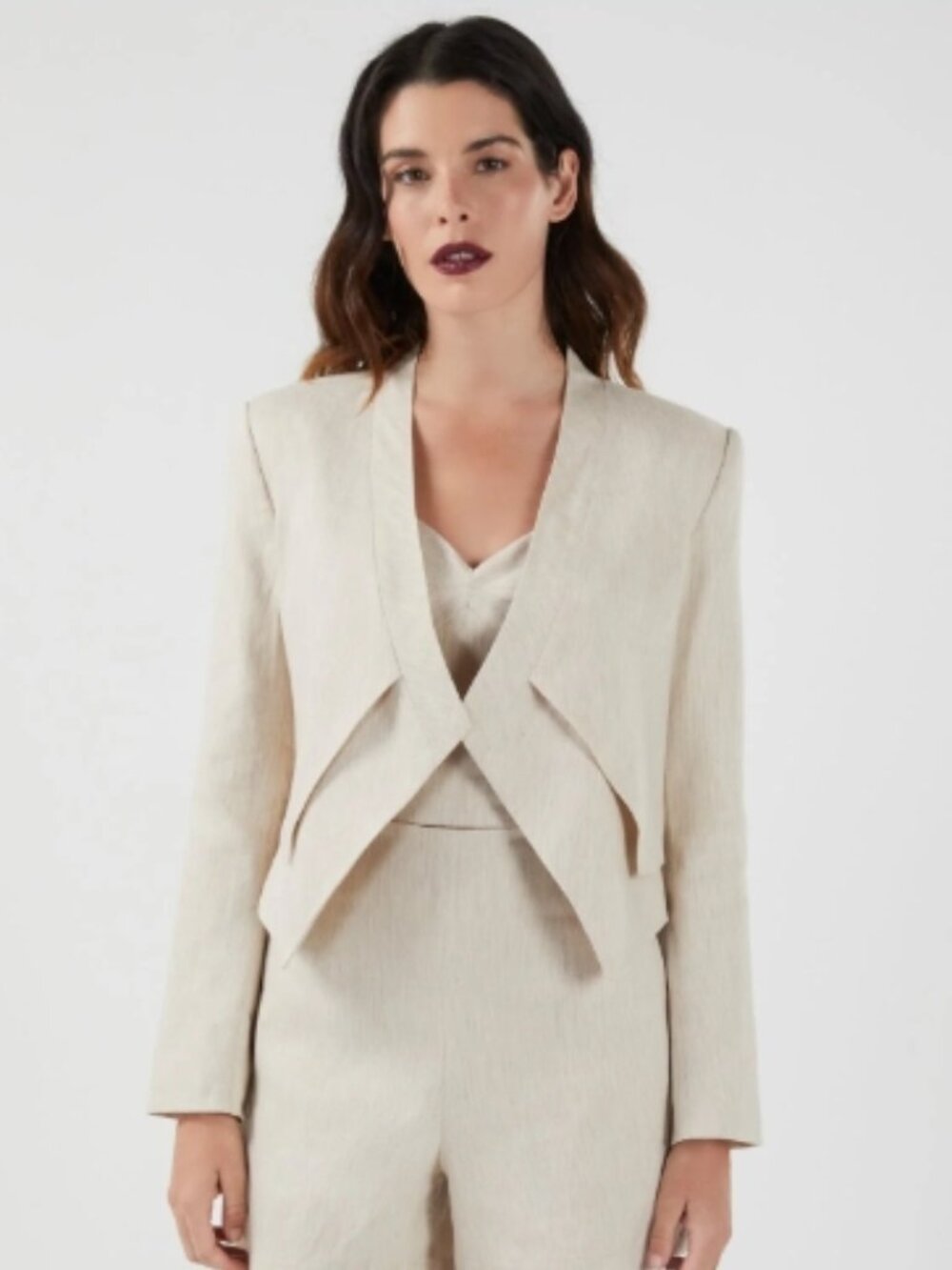 BCBGMaxAzria BENJI 3-pc Striped Linen Blend Summer Suit! Beige XS (fits size 4)
